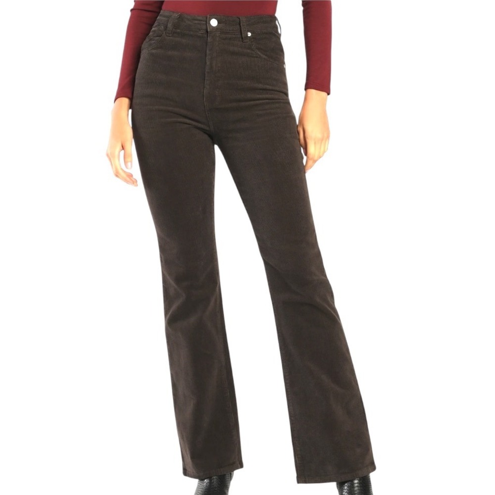 ROLLA'S Duster Bootcut High Rise Slim BOOT CUT BROWN CORDUROY PANTS Stretch 27